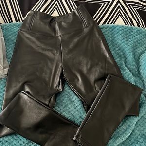 Black leather jeans